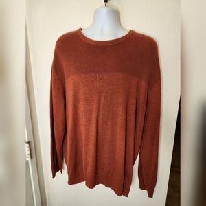 FAIRLANE Mens Orange Long Sleeve Sweater Crew Neck